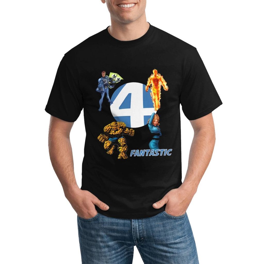 Truyện tranh The Fantastic Four Fantastic Four Áo sơ mi Cotton cỡ lớn nhẹ cho thời tiết ấm áp