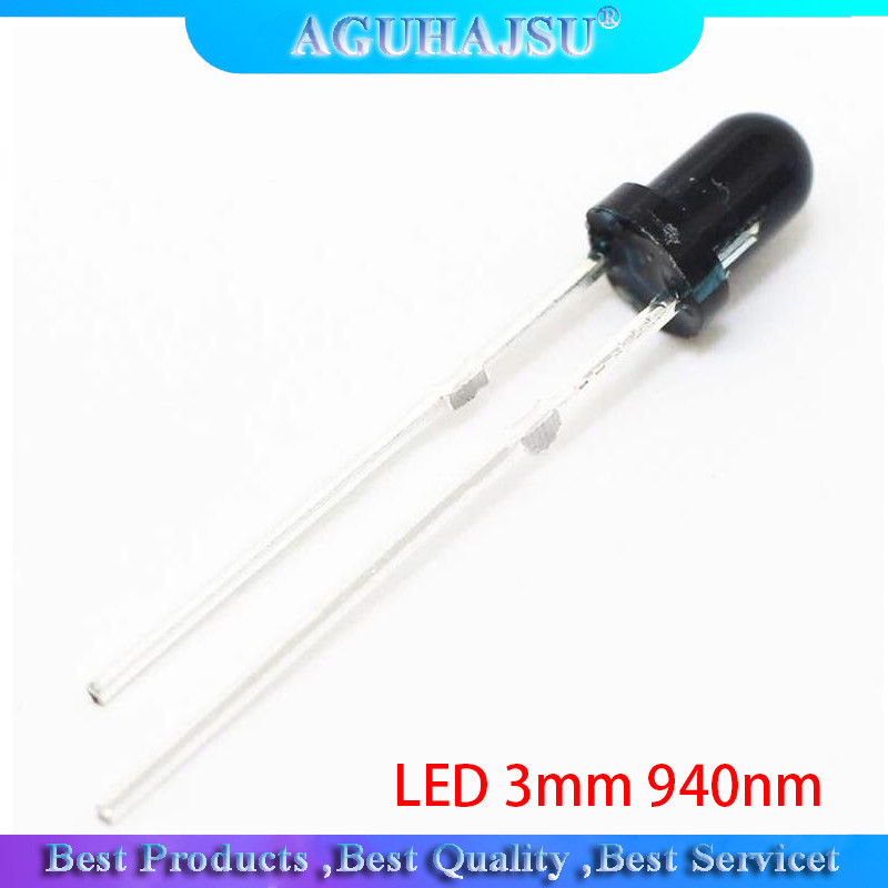 100 chiếc LED 3mm 940nm IR Nhận Diode Ống Tròn