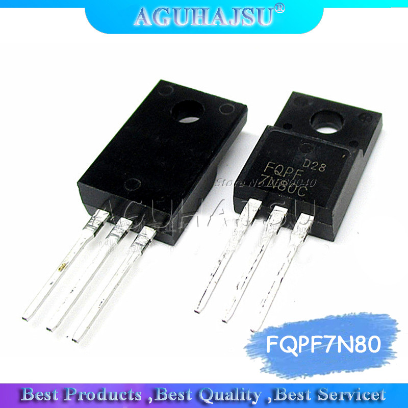 HT-10 chiếc FQPF7N80C ĐẾN 220F FQPF7N80 ĐẾN 220 7N80 7N80C 800V 7A mới nguyên bản