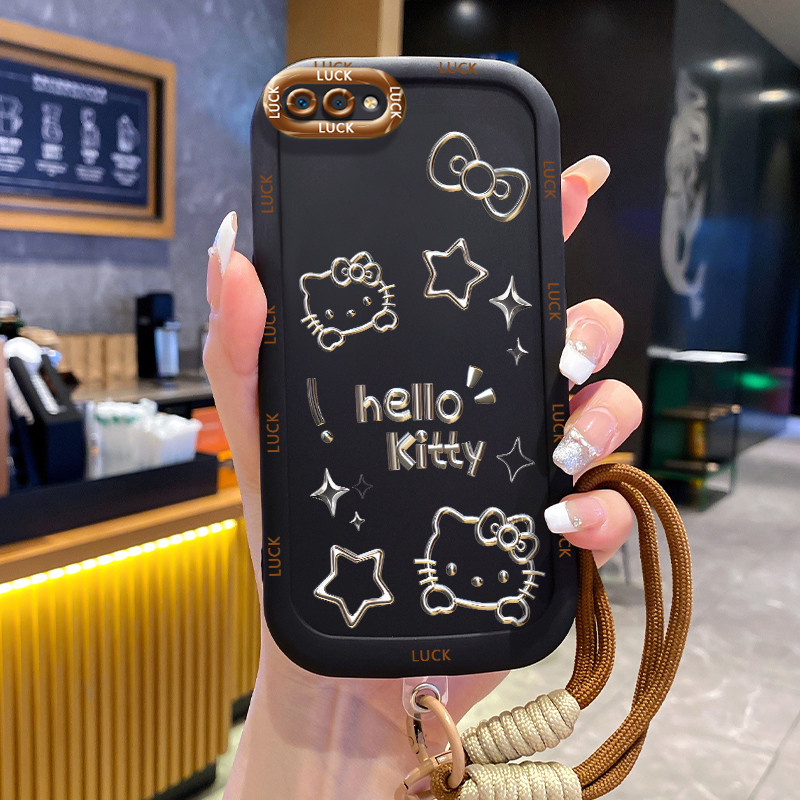 Ốp Lưng Realme C2 C2s OPPO A1K Case Mèo Nhỏ Với Lanyard