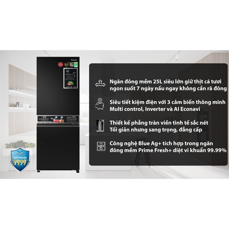 Tủ Lạnh Panasonic Inverter 325 Lít NR-BV361BPKV (LIKE NEW) - Bảo Hành Chính Hãng