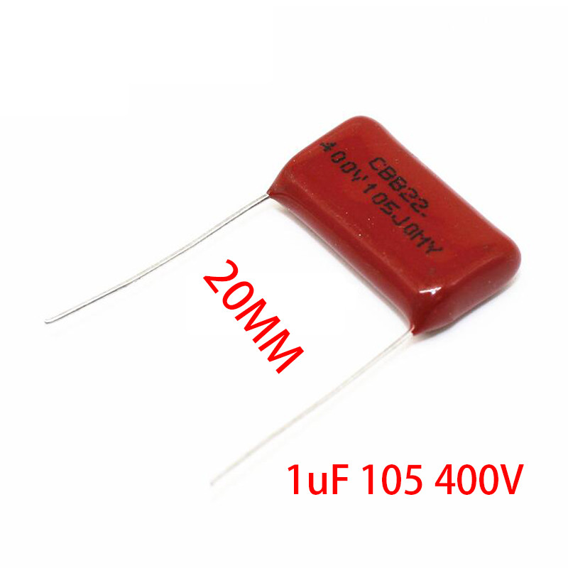 10 Cái / lốc 1uF 105 400V CBB Phim Polypropylene Tụ Điện Sân 20mm 105 1uF 400V MỚI