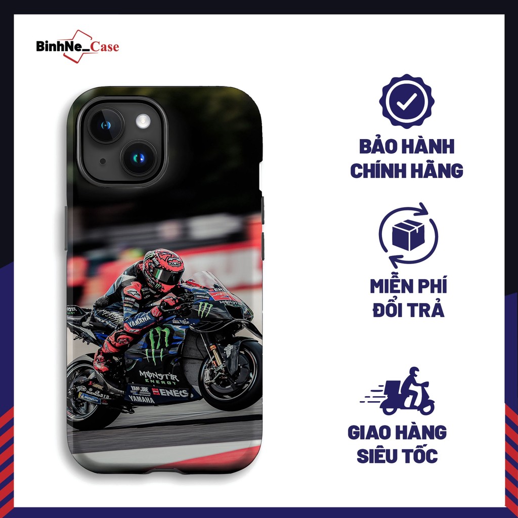 Ốp Lưng iPhone Tay Đua Yamaha Monster ENEOS Đỏ Đen Đẹp Chính Hãng BÍNHNECASE Cho iPhone 16prm