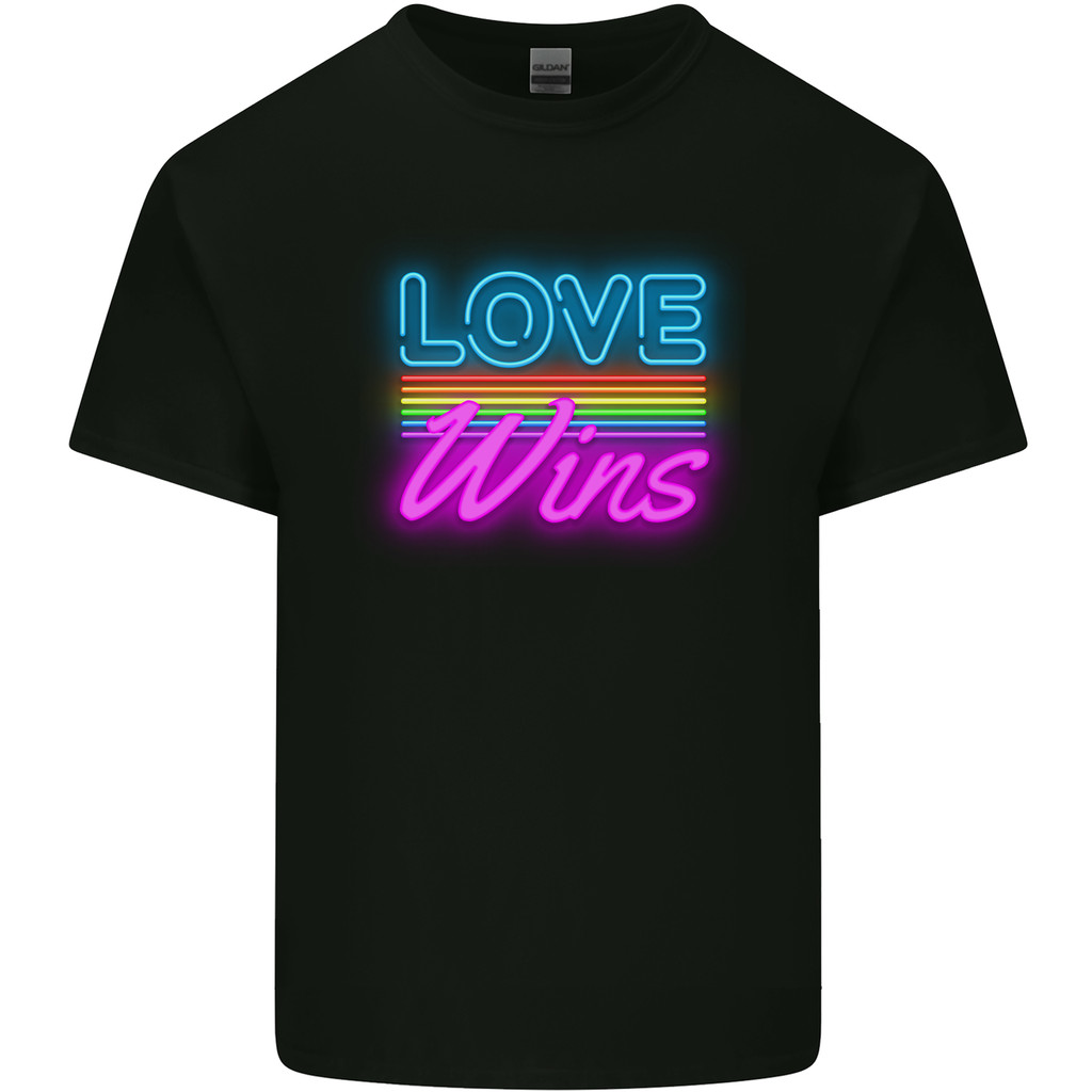Love Wins Gay Pride Day Nhận thức Áo thun nam Cotton nguyên chất
