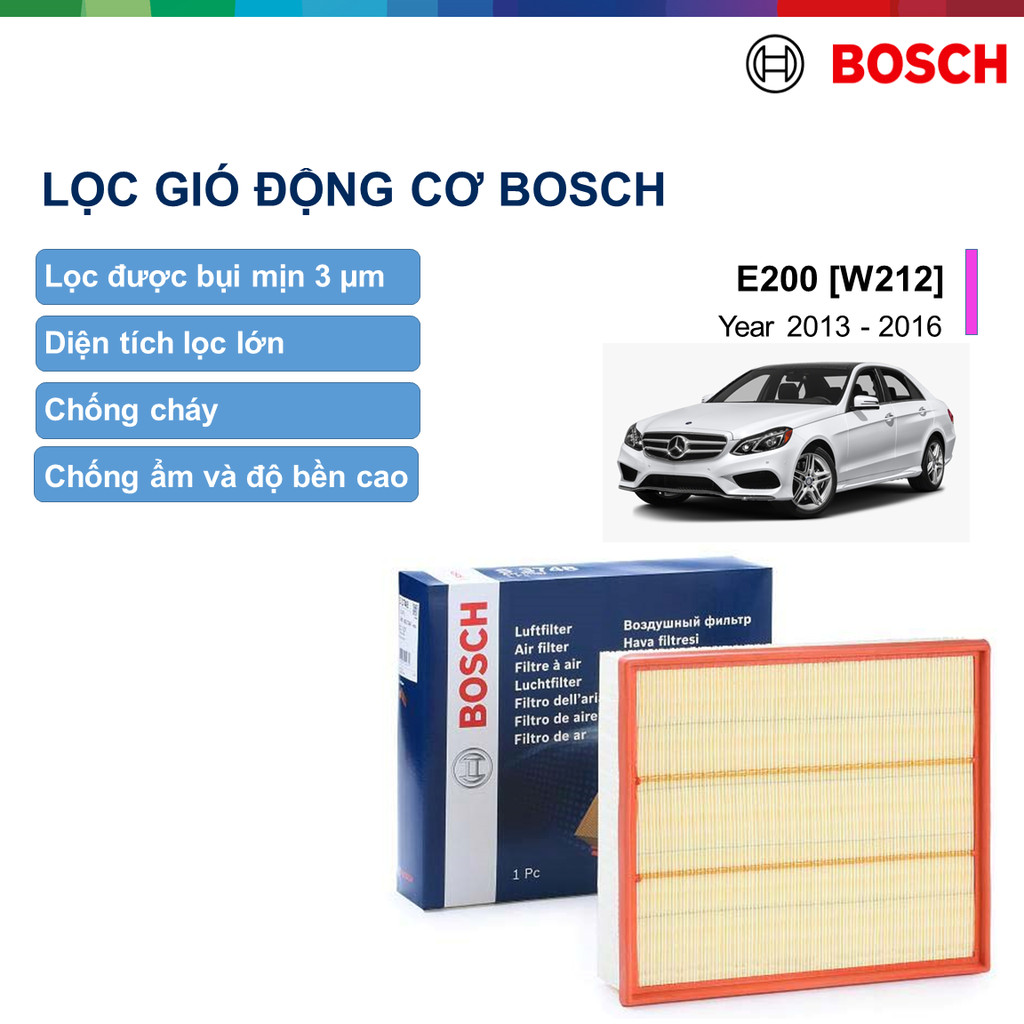 LỌC GIÓ ĐỘNG CƠ BOSCH MERCEDES-BENZ E200 [W212] ĐỜI XE 2013 ĐẾN 2016