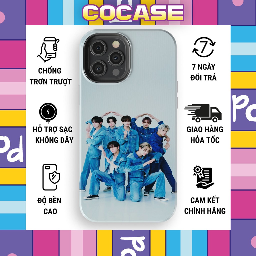 Ốp COCASE iphone nhóm ENHYPEN đồ jean cá tính sắc nét mặt nhựa TPU bảo vệ camera