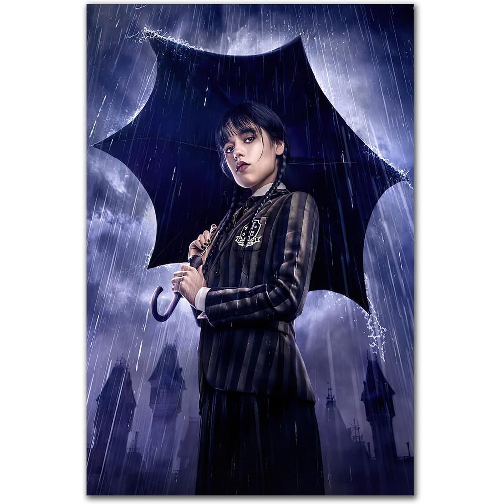 Thứ Tư Addams Tv Series Poster Jenna Ortega Poster Canvas Nghệ Thuật Treo Tường Cho Gia Đình Phòng N