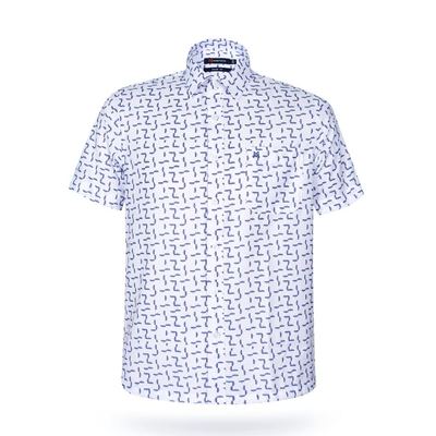 Áo sơ mi nam KHATOCO ngắn tay form Tailor Fit lai ngang họa tiết mã A1MN538T2-CNIN343-2504-N