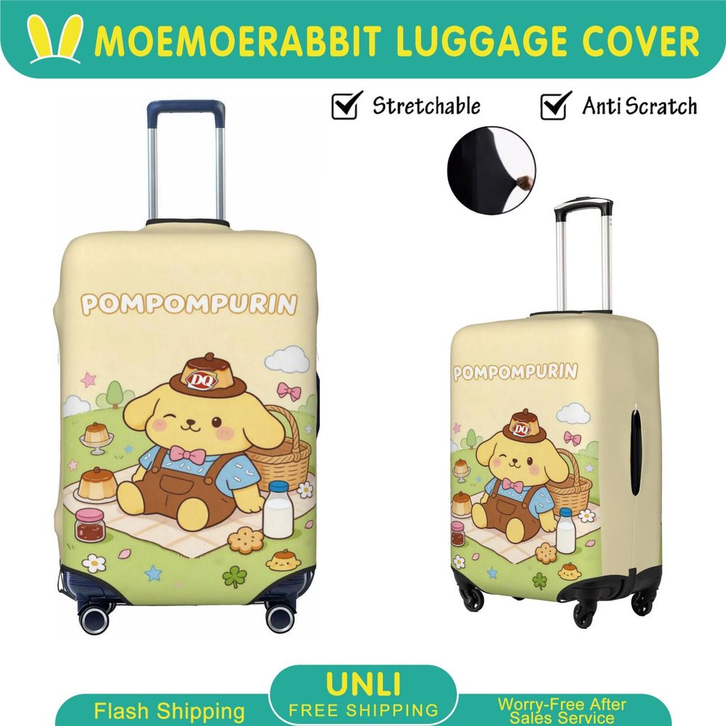 Tấm bảo vệ nắp hành lý Pompompurin Vỏ vali đàn hồi dễ thương Vỏ bọc namta cá nhân Phụ kiện hành lý C