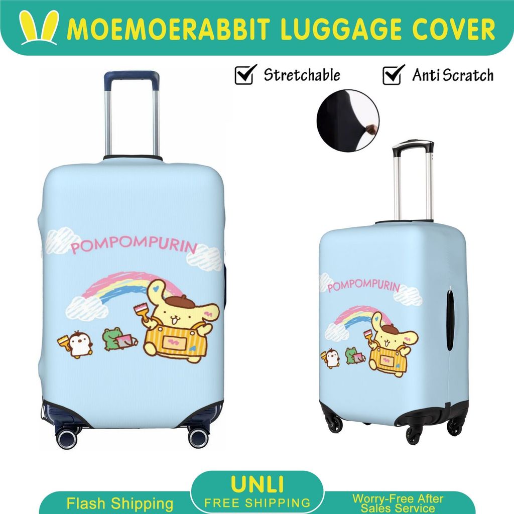 Tấm bảo vệ nắp hành lý Pompompurin Vỏ vali đàn hồi dễ thương Vỏ bọc namta cá nhân Phụ kiện hành lý C