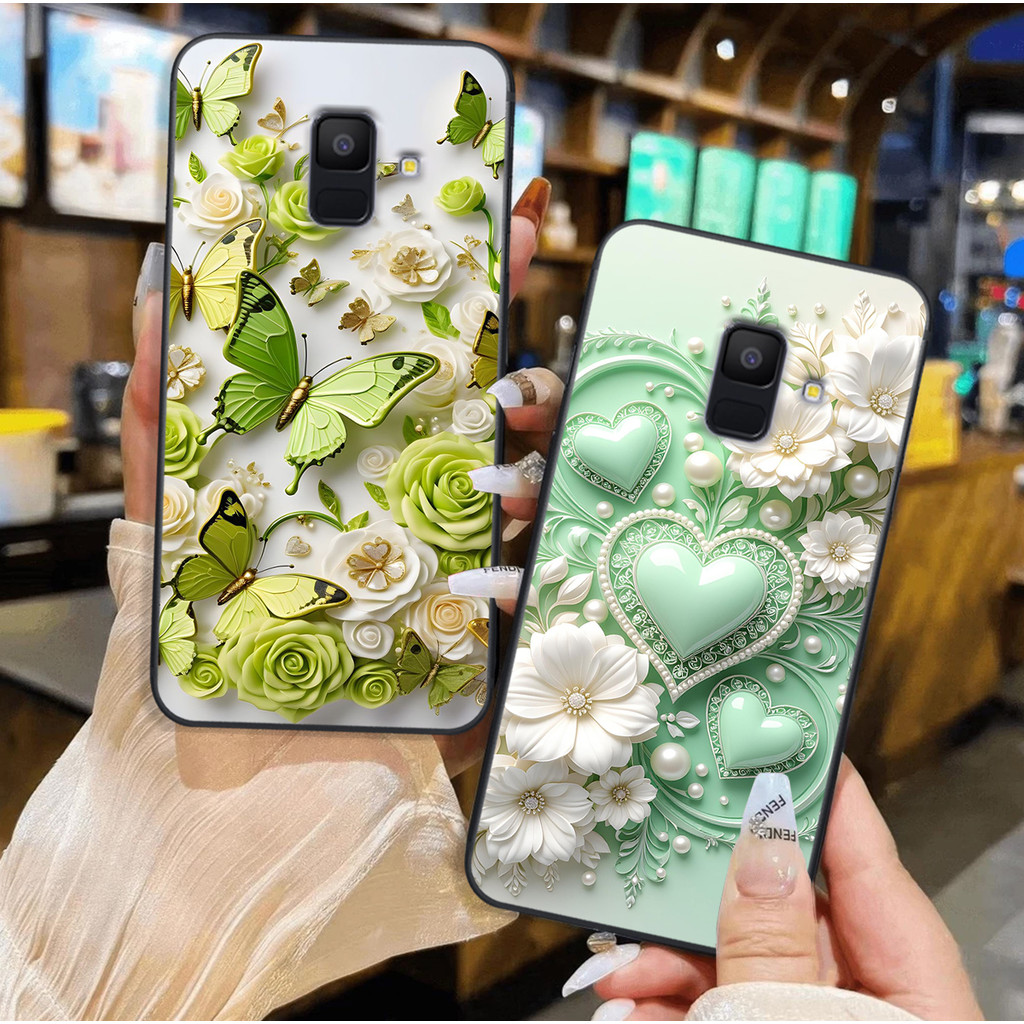 Ốp lưng Samsung A6 2018 / A6 Plus / A6+ mẫu trái tim,hoa bướm sang trọng đẹp