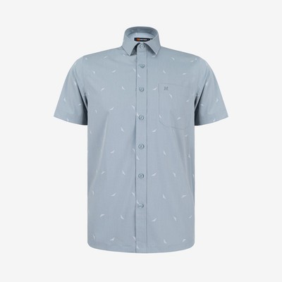 Áo sơ mi nam KHATOCO ngắn tay form Tailor Fit lai ngang mã A1MN498T2-CNIN773-2704-N