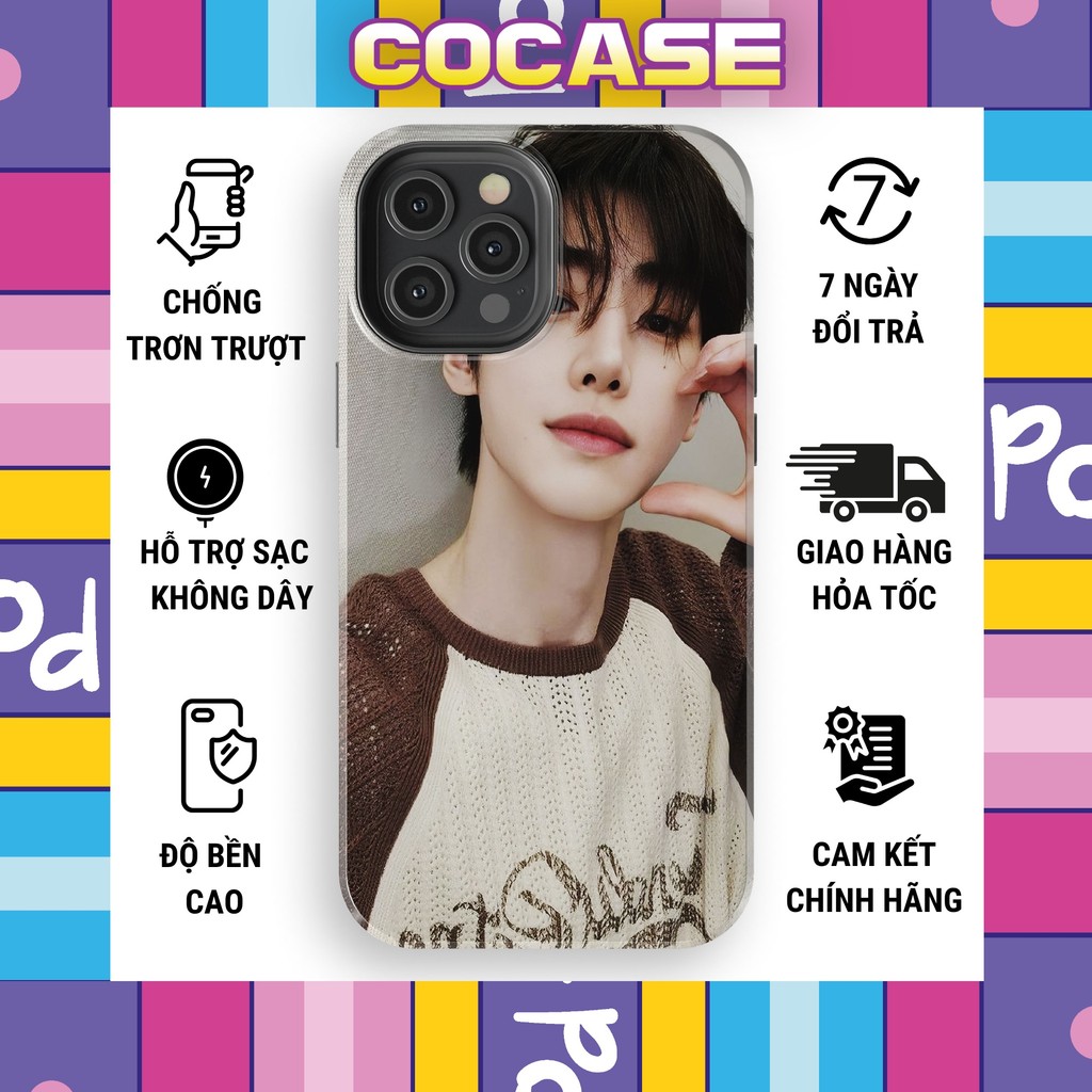 Ốp iphone SUNGHOON ENHYPEN nam tính cuốn hút sắc nét cực ngầu mặt nhựa TPU cứng bóng