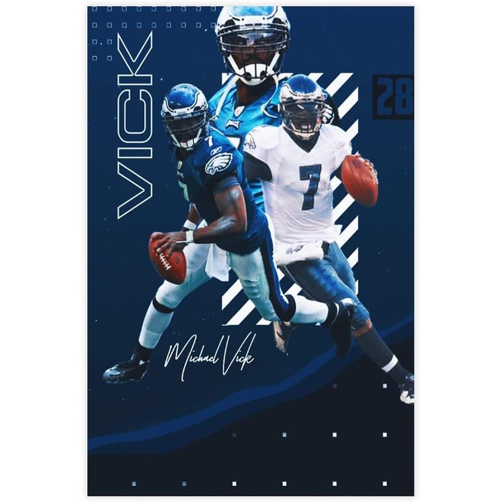 Michael Vick Áp Phích Nghệ Thuật Treo Tường 7 Vải Phòng Ngủ Trang Trí Tường In Văn Phòng Ký Túc Xá T