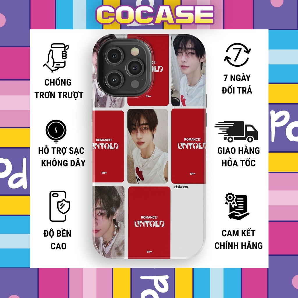 Ốp iphone SUNGHOON ENHYPEN tông đỏ lôi cuốn sắc nét cực ngầu nhựa TPU bảo vệ camera