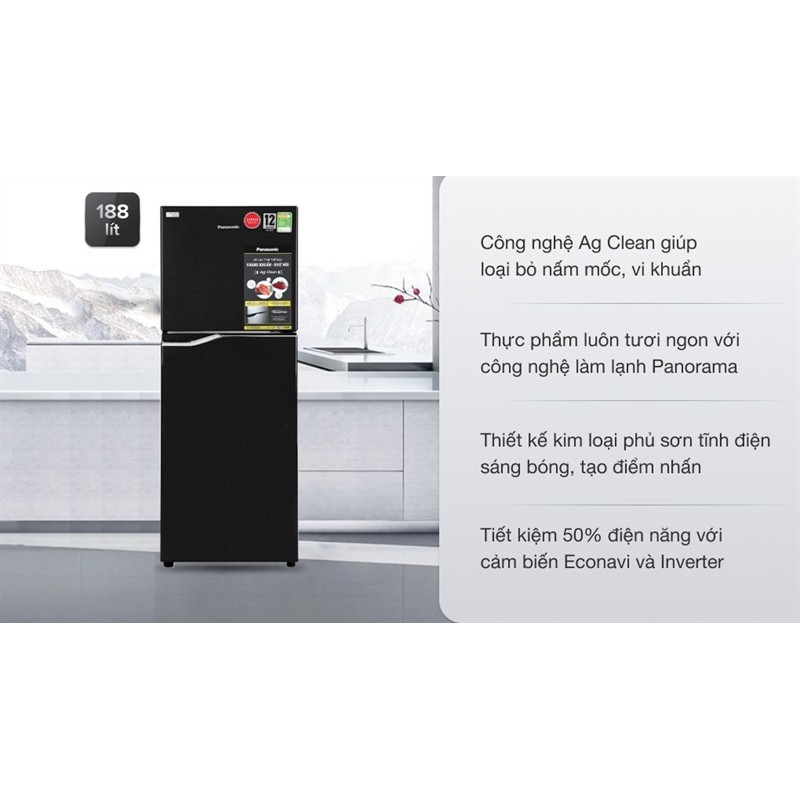 Tủ lạnh Panasonic Inverter 188 lít NR-BA229PKVN - VN