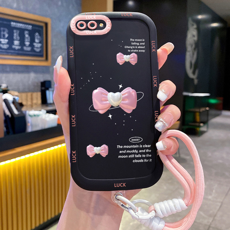 Ốp Lưng Realme C2 C2s OPPO A1K Case Bowknot nhỏ Với Lanyard