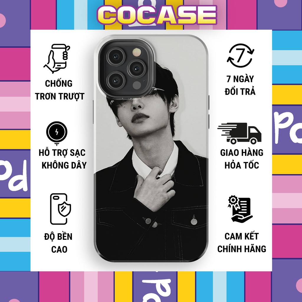 Ốp lưng iphone SUNGHOON ENHYPEN đen trắng lãng tử sắc nét cực ngầu mặt nhựa TPU cứng