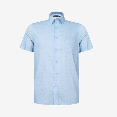 Áo sơ mi nam KHATOCO ngắn tay form Tailor Fit lai ngang mã A1MN538T2-CNIN769-2704-N