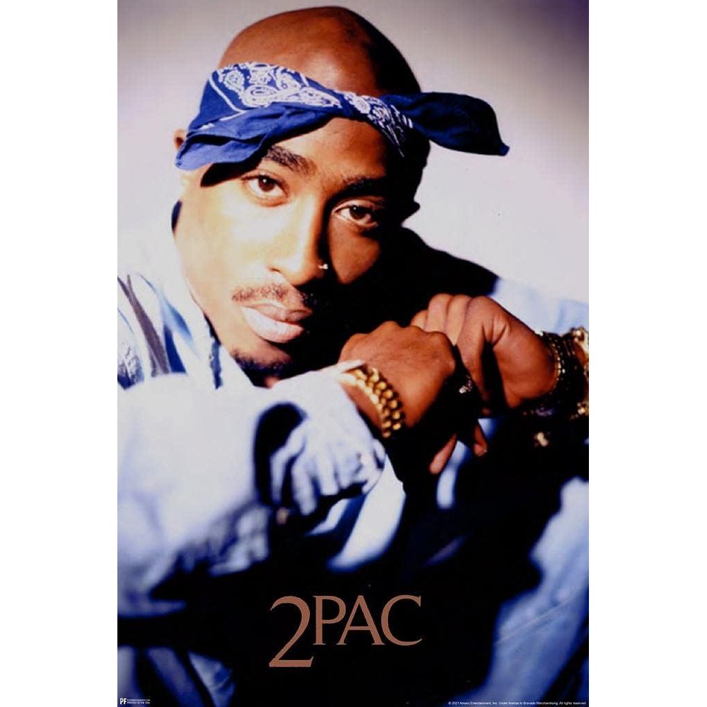 Tupac Áp Phích 2pac Áp Phích Xanh Bandana Chân Dung 90 Hip Hop Rapper Áp Phích Cho Phòng Thẩm Mỹ Giữ