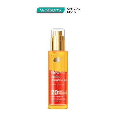 Serum Dưỡng Tóc Dove Ferulic + UV Repair & Glow Bi-Phase Serum + Oil 77ml