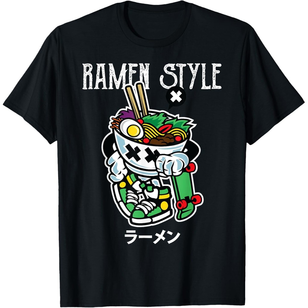 Áo sơ mi Ramen Nhật Bản Phong cách Ramen Skater Graffiti Áo thun Unisex
