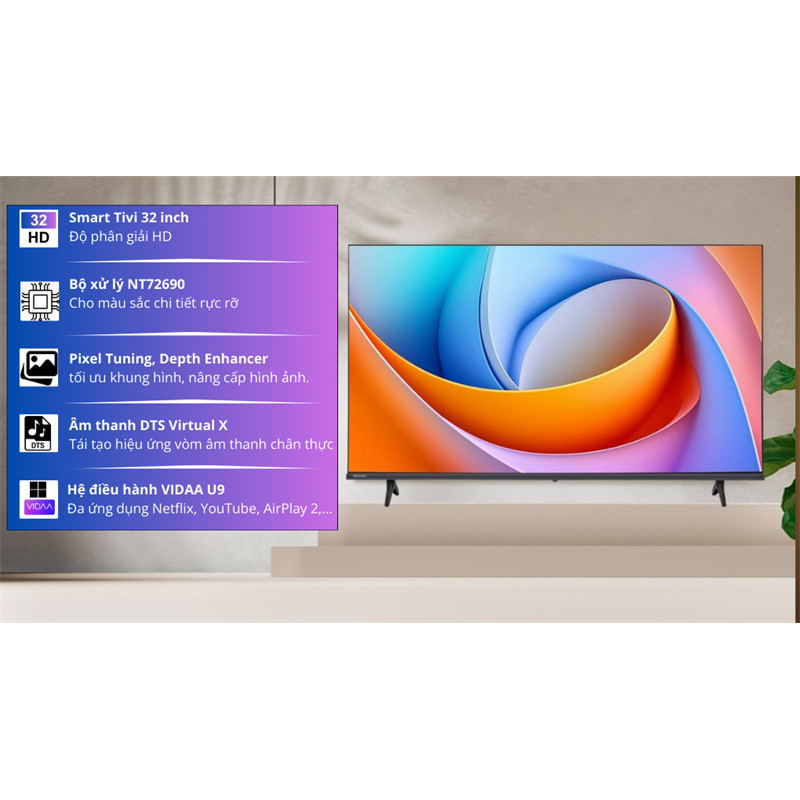 Smart Tivi Hisense 32 inch 32A4Q 2025 - Việt Nam (LIKE NEW - BẢO HÀNH CHÍNH HÃNG)