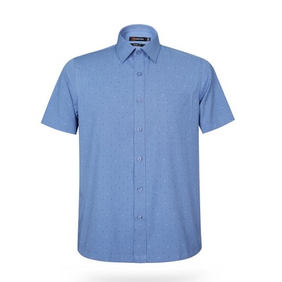 Áo sơ mi nam KHATOCO ngắn tay form Tailor Fit lai ngang họa tiết mã A1MN468T2-CNIN534-2606-N