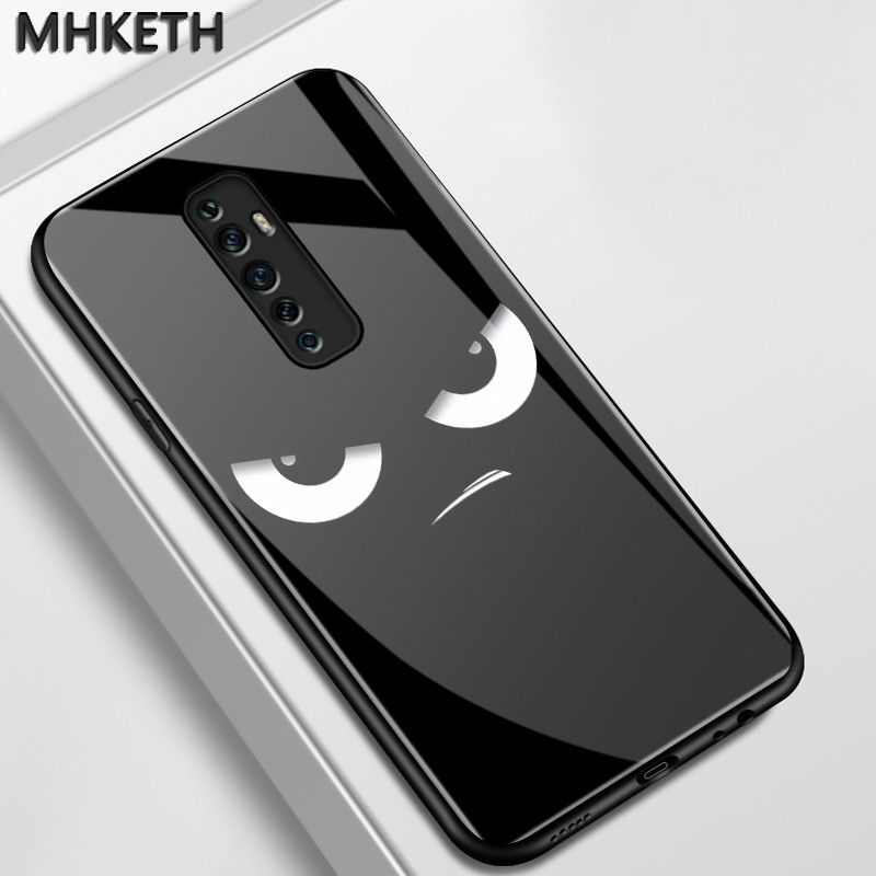 Ốp Lưng Cho OPPO Reno 2F 2Z 2 Hoạt Hình Emoji Kính Điện Thoại Độc Đáo