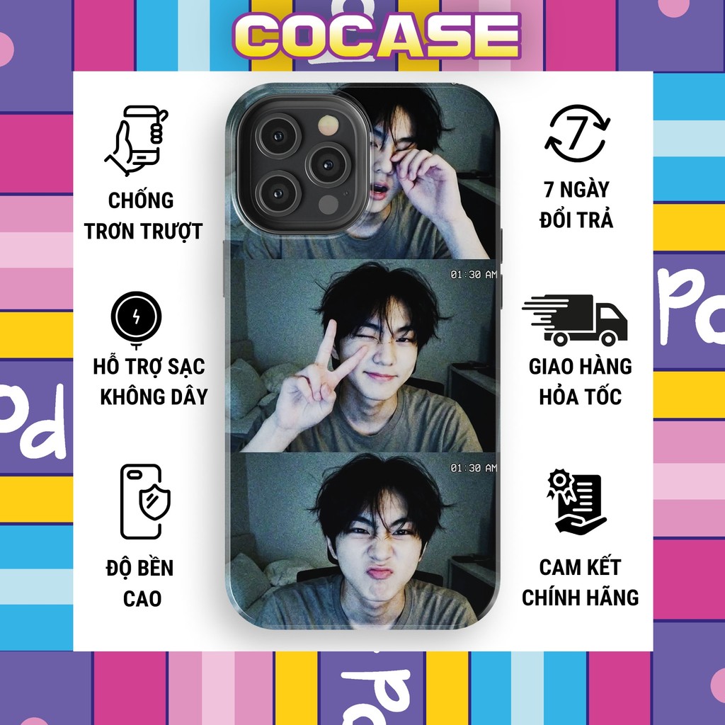 Ốp lưng iphone COCASE JUNGWON ENHYPEN ghép ảnh dễ thương cực ngầu nhựa TPU cứng bóng