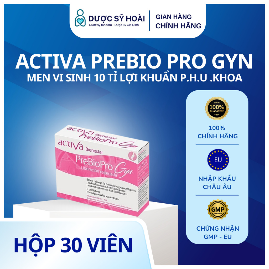 Viên uống men vi sinh phụ khoa 10 tỉ lợi khuẩn ACTIVA PREBIOPRO GYN - Hộp 30 viên
