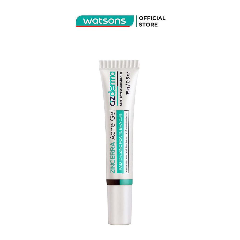Gel Azderma Zincerra Acne Gel Hỗ Trợ Giảm Mụn Mờ Thâm 15g