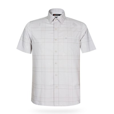 Áo sơ mi nam KHATOCO ngắn tay form Tailor Fit lai ngang kẻ caro mã A1MN538T2-CNCR365-2505-N