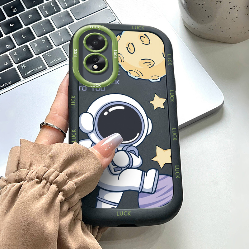 Ốp điện thoại silicon chống sốc cho OPPO A18 A38 Space Man