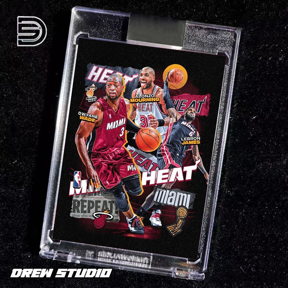 Drew Miami Heat Lễ kỷ niệm nổi tiếng Series James Wade Moning Homemade Miami Heat Thẻ ngôi sao kỷ ni