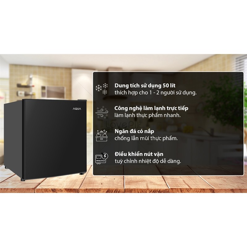 Tủ lạnh Aqua 50 lít AQR-D60FA(BS) 2024 - VIỆT NAM