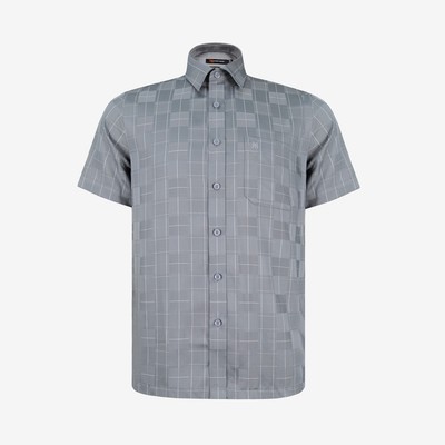Áo sơ mi nam KHATOCO ngắn tay form Tailor Fit lai ngang mã A1MN538T2-CNCR760-2704-N