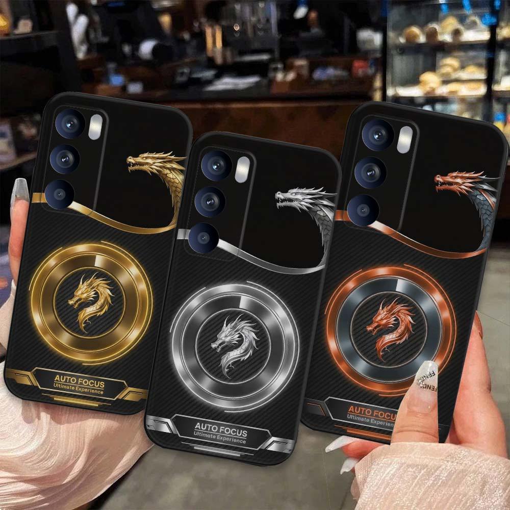 Ốp lưng Oppo Reno 12 / 12 Pro / 12 F in hình logo rồng neon công nghệ TPU dẻo