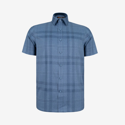 Áo sơ mi nam KHATOCO ngắn tay form Tailor Fit lai ngang mã A1MN518T2-CNCR789-2707-N