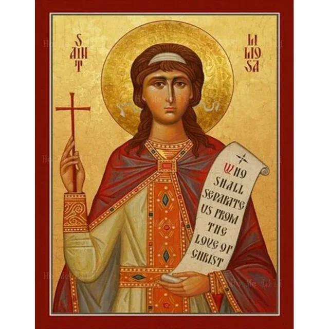 Tổng lãnh thiên thần nghệ thuật treo tường Michael, St. Demetrios & St. Liliosa Byzantine Icon Canva