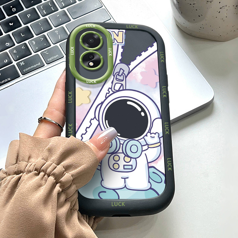 Ốp điện thoại silicon chống sốc cho OPPO A18 A38 Space Man
