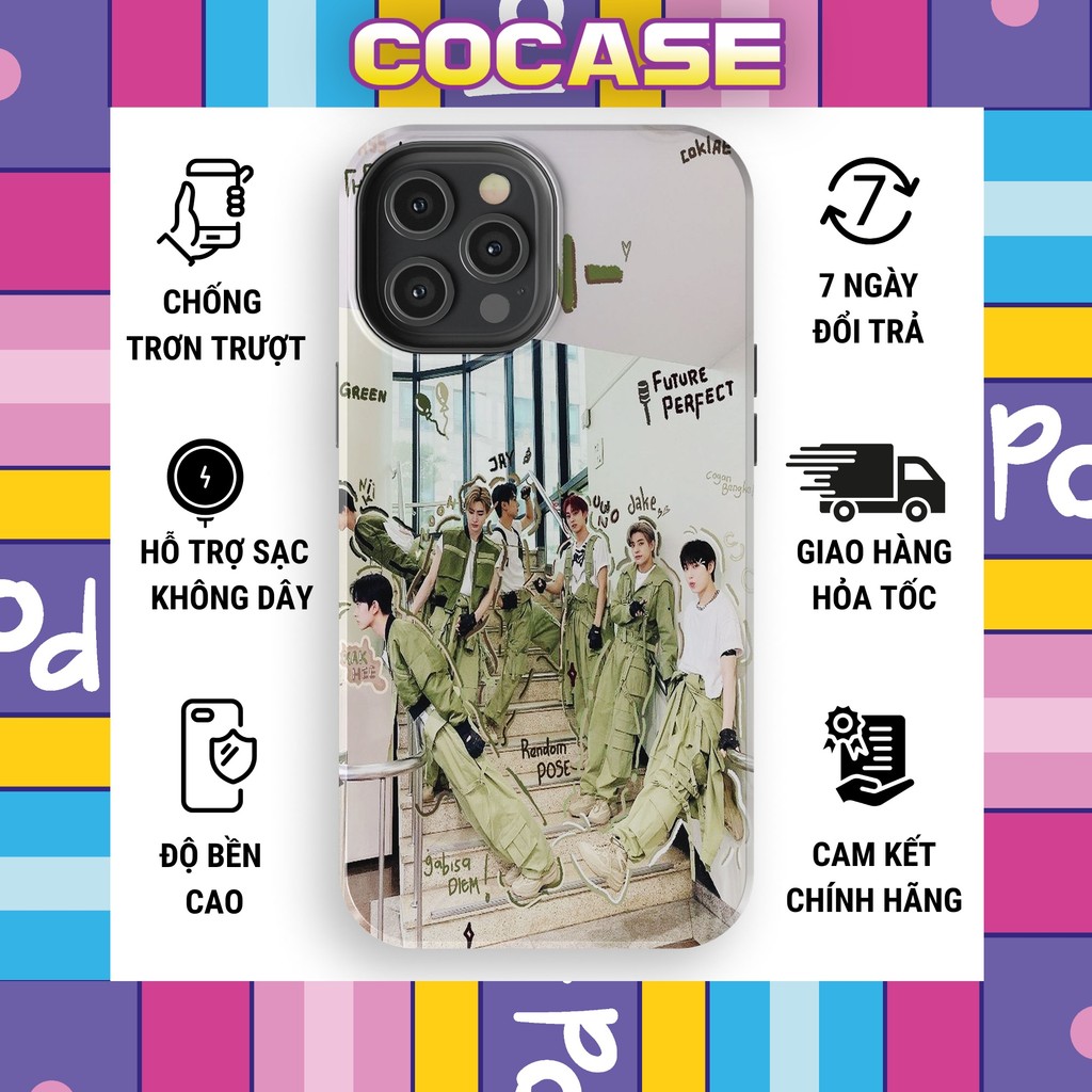 Ốp lưng iphone nhóm ENHYPEN KPOP thể thao năng động sắc nét cực ngầu mặt nhựa TPU