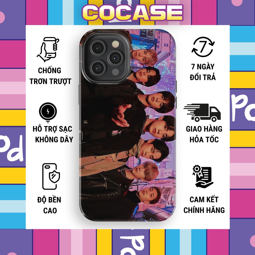 Ốp iphone nhóm nhạc ENHYPEN nam tính lôi cuốn quyền lực bền màu chống sốc TPU bóng