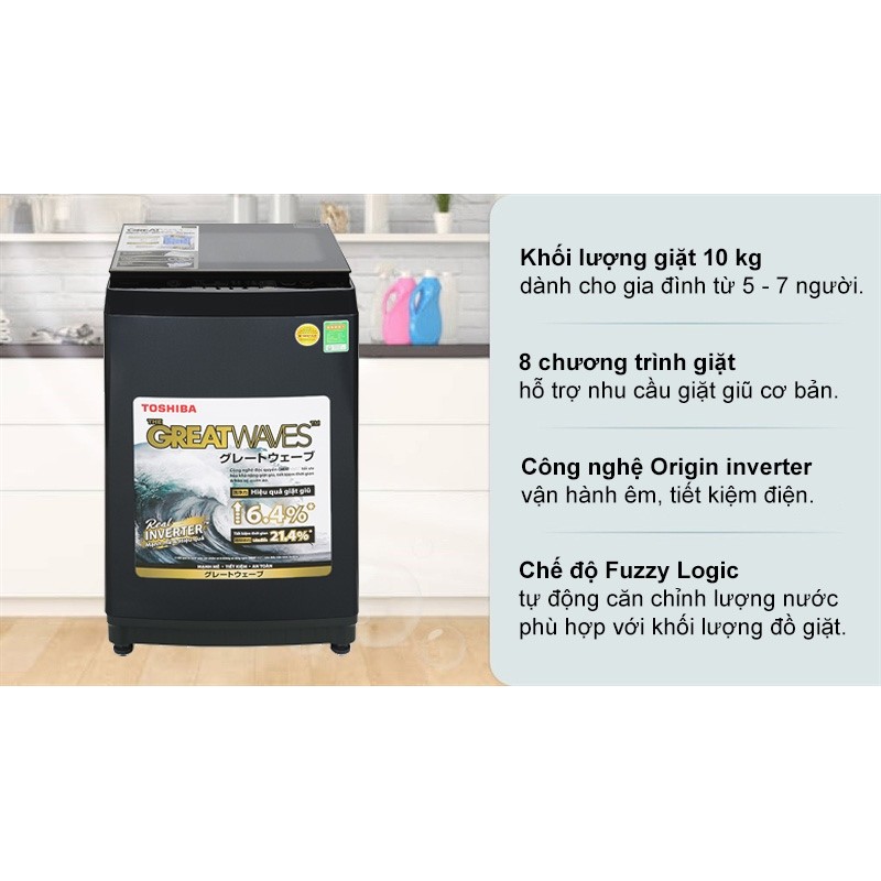 Máy giặt Toshiba Inverter 10 kg AW-DM1100PV(KK) - THÁI LAN