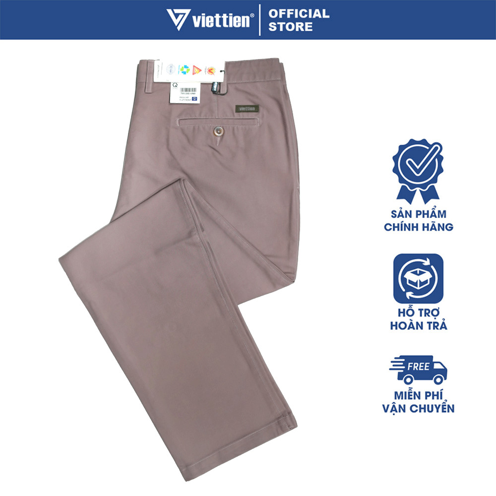 VIETTIEN SALE - QUẦN KAKI VIETTIEN, Màu Hồng, Họa Tiết Trơn, Form Regular, Không Ly Chất liệu cao cấ