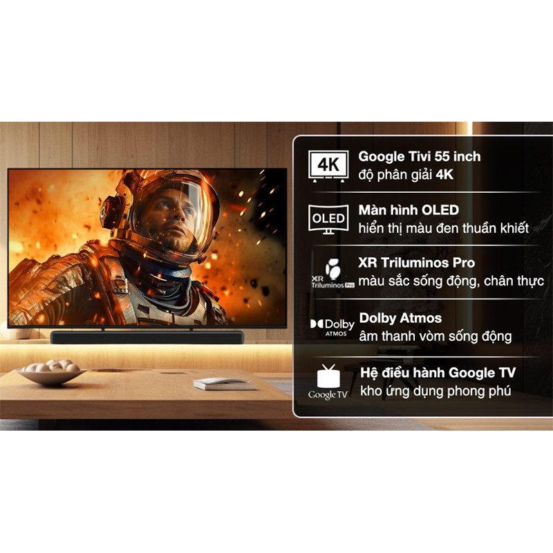Google Tivi Mini LED Sony AI 4K 55 inch K-55XR50 2025 - Malaysia