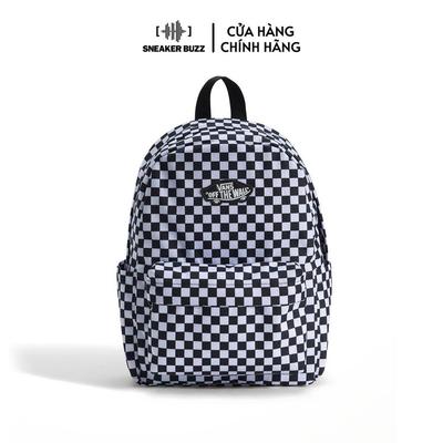 Balo Vans Old Skool Grom Check Backpack Black-White Unisex VN000J3KY28