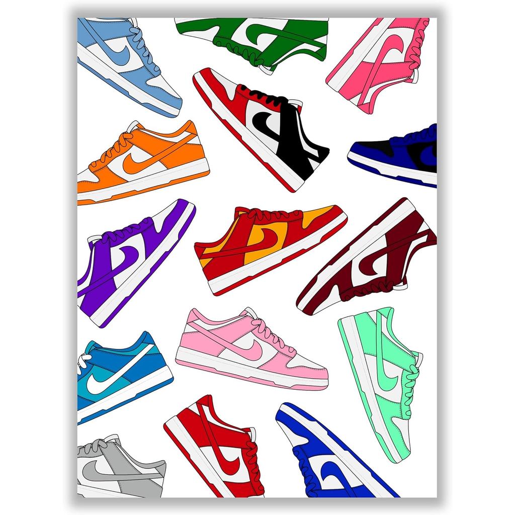 Poster giày thể thao thấp tùy chỉnh Hypebeast – (12x16 Inch) Unframed – AJ Wall art, Hypebeast Room 