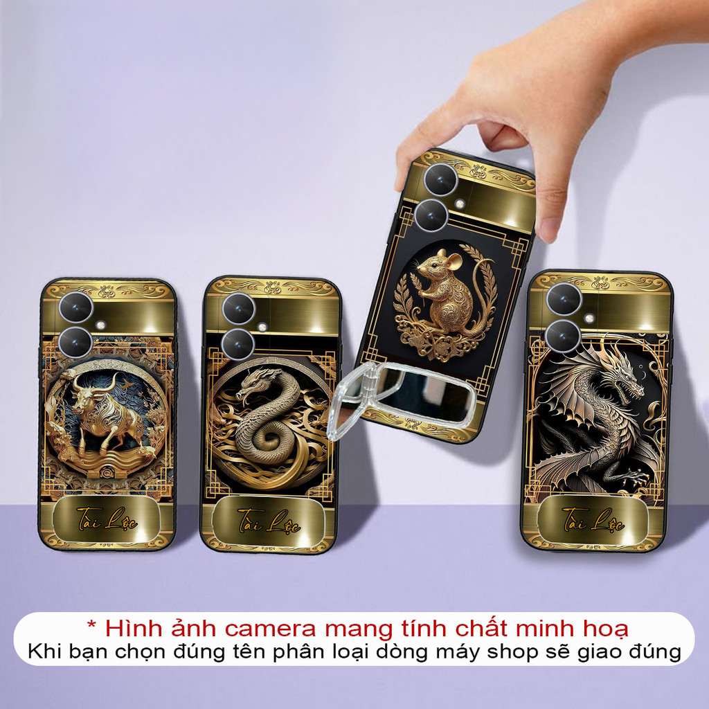 Ốp dẻo Tecno Spark go 2 Pop 10 , Go 3 POP 20 kèm IRING nhựa bộ 12 con giáp tài lộc