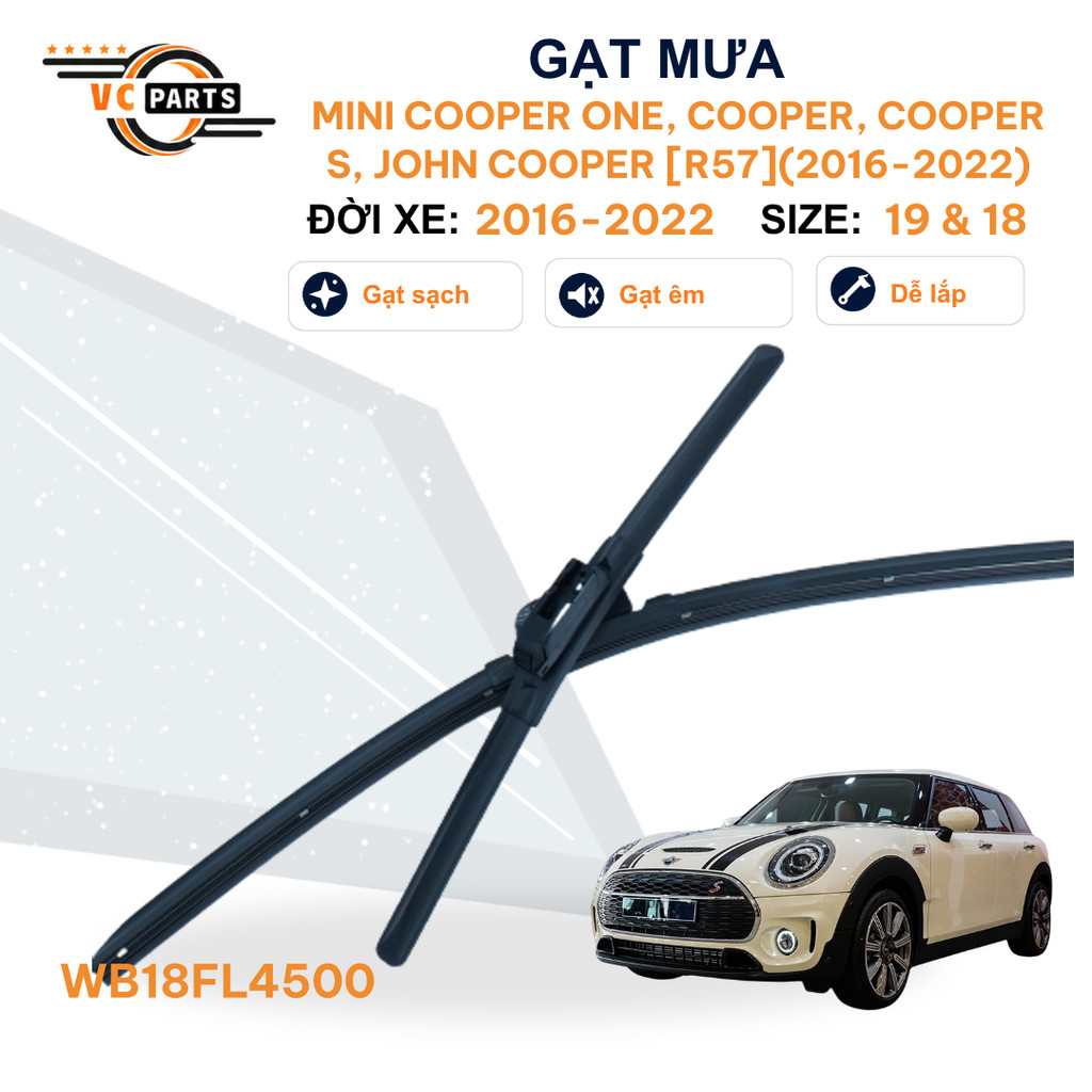 Gạt Mưa Thân Mềm Schaeffler Kích Thước 19 & 18 Cho MINI COOPER ONE, COOPER, COOPER S, JOHN COOPER